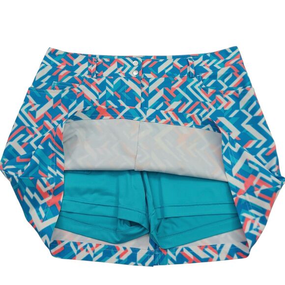 Slazenger Golf Skort Womens 8 Blue White Geometric Pattern Athletic Tennis - Picture 3 of 11